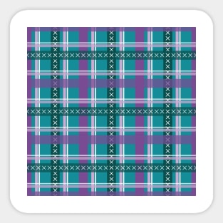 Tartan Pattern Purple and Green Sticker